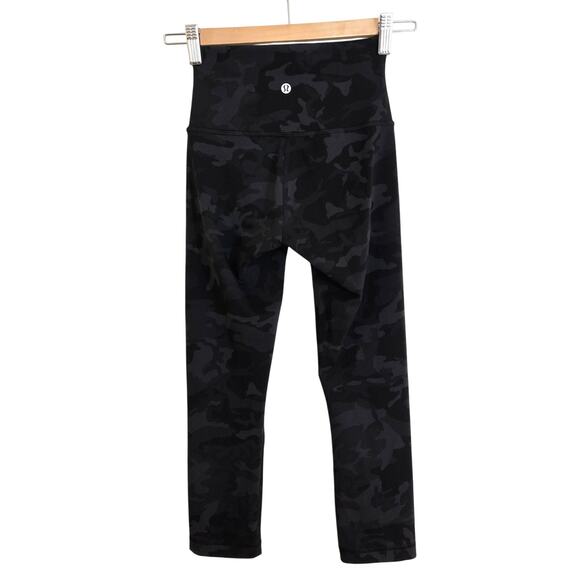 Lululemon Wunder Under Train High-Rise Crop 21" Camo Deep Coal Size 2 Leggings - Picture 3 of 8